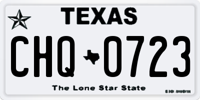 TX license plate CHQ0723