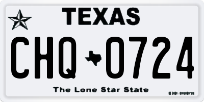 TX license plate CHQ0724