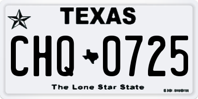 TX license plate CHQ0725