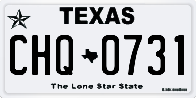 TX license plate CHQ0731