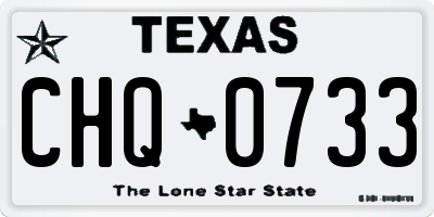 TX license plate CHQ0733