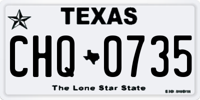 TX license plate CHQ0735