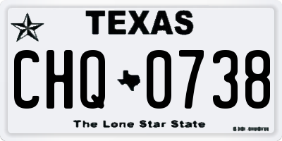 TX license plate CHQ0738