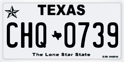 TX license plate CHQ0739