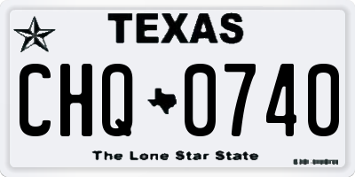 TX license plate CHQ0740