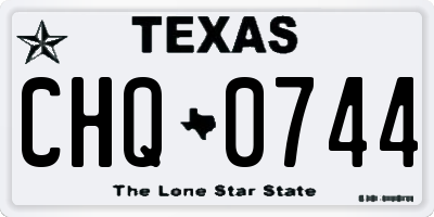 TX license plate CHQ0744