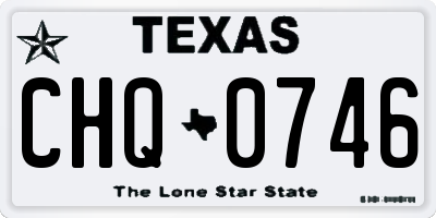 TX license plate CHQ0746