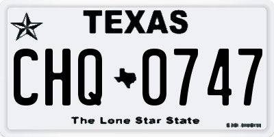 TX license plate CHQ0747