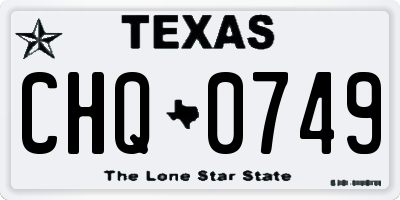 TX license plate CHQ0749