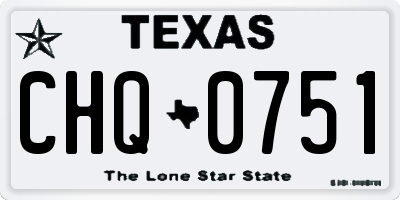 TX license plate CHQ0751