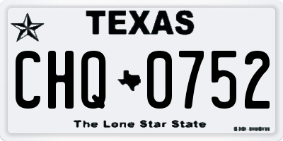 TX license plate CHQ0752