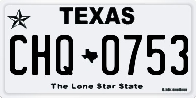 TX license plate CHQ0753