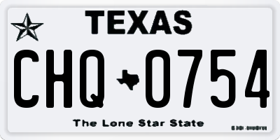 TX license plate CHQ0754