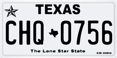 TX license plate CHQ0756