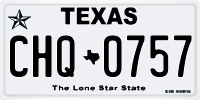 TX license plate CHQ0757