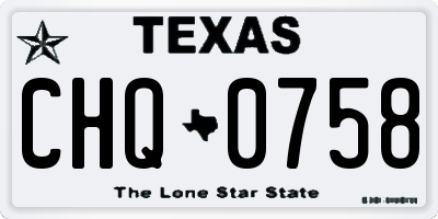 TX license plate CHQ0758