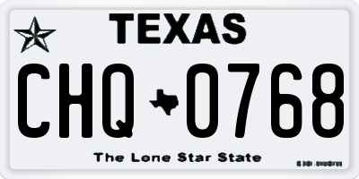 TX license plate CHQ0768