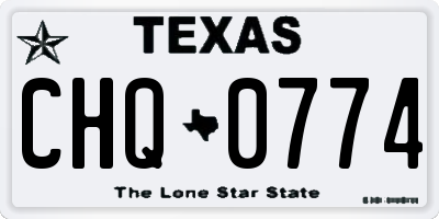 TX license plate CHQ0774