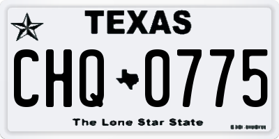 TX license plate CHQ0775