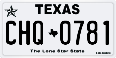 TX license plate CHQ0781