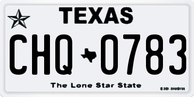 TX license plate CHQ0783