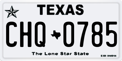 TX license plate CHQ0785