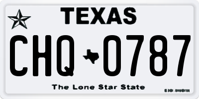 TX license plate CHQ0787
