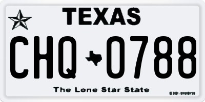 TX license plate CHQ0788