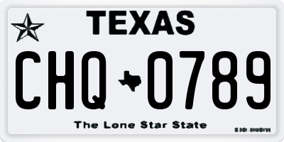 TX license plate CHQ0789