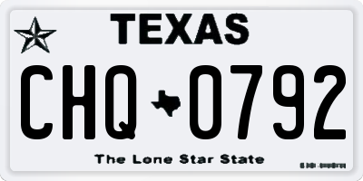 TX license plate CHQ0792