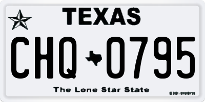 TX license plate CHQ0795