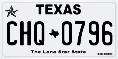 TX license plate CHQ0796