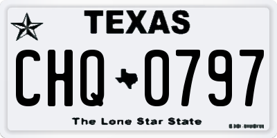TX license plate CHQ0797