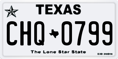 TX license plate CHQ0799