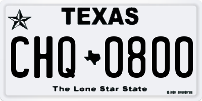 TX license plate CHQ0800