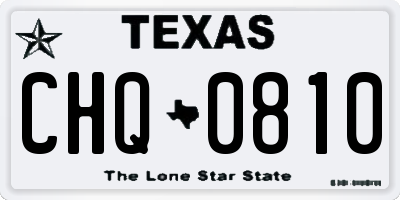 TX license plate CHQ0810