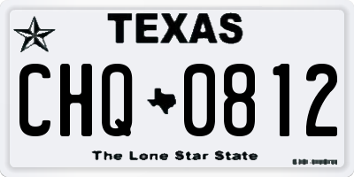 TX license plate CHQ0812