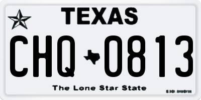 TX license plate CHQ0813
