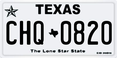 TX license plate CHQ0820
