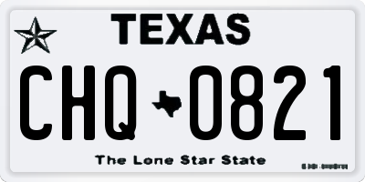 TX license plate CHQ0821