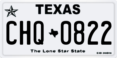 TX license plate CHQ0822