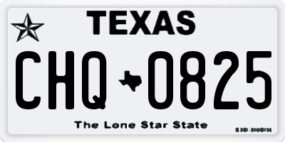 TX license plate CHQ0825