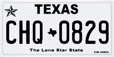 TX license plate CHQ0829