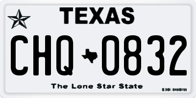 TX license plate CHQ0832