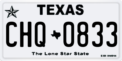 TX license plate CHQ0833