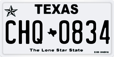 TX license plate CHQ0834