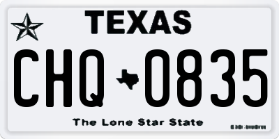 TX license plate CHQ0835