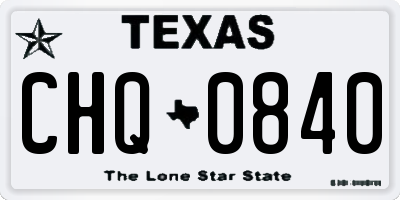 TX license plate CHQ0840