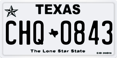 TX license plate CHQ0843