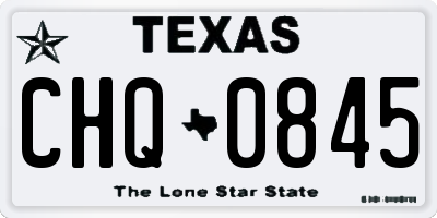 TX license plate CHQ0845